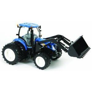 Big Farm New Holland T7050 トラクター with Dual Wheels and Loader ミニカー ミニチュア 模型 プレイ