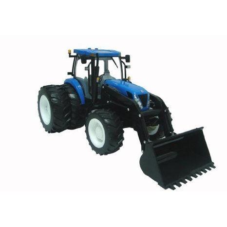 Big Farm New Holland T7050 トラクター with Dual Wheels and Loader ミニカー ミニチュア 模型 プレイの画像