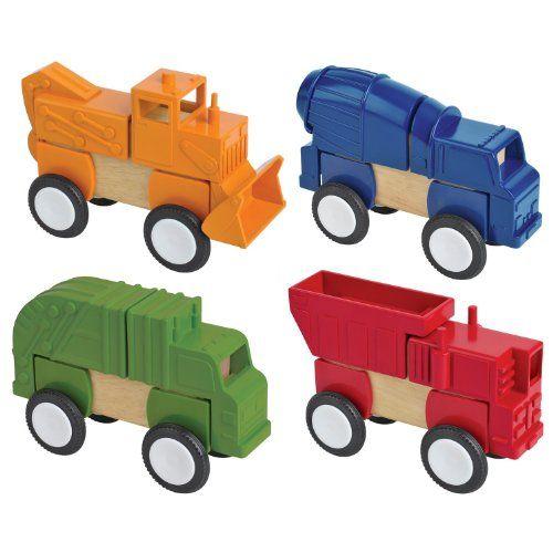 Block Mates Construction Vehicles - Set of 4 ミニカー ミニチュア 模型 プレイセット自動車 ダイキャの画像