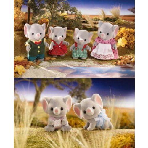 Calico Critters Ellswood Elephant Family Baby Twin Set 6 Figures ドール 人形 フィギュアの画像