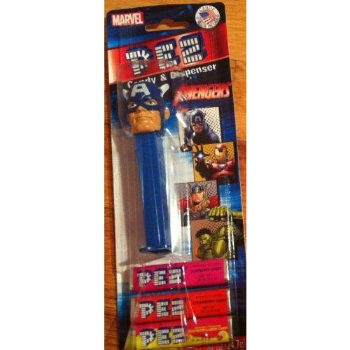CAPTAIN AMERICA PEZ ON BLISTER CARD WITH 3 PACK REFILL - PLEASE SEE NOTES ON CONDITION フィギュア