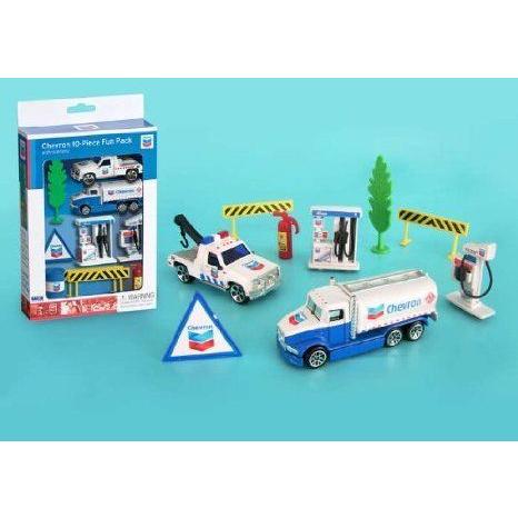 Chevron RT2818 10 Piece Gas Station プレイセット ミニカー ミニチュア 模型 プレイセット自動車 ダイ