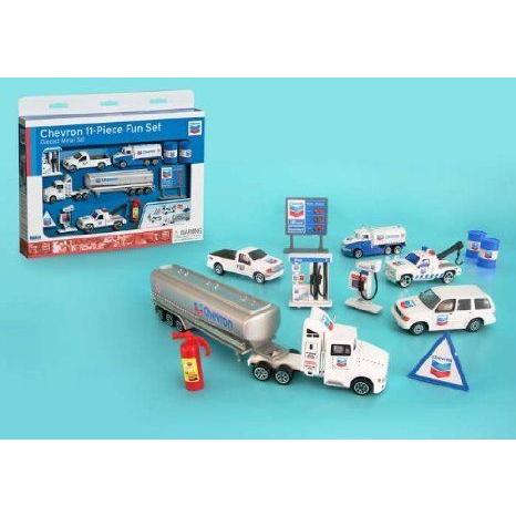 Chevron RT6314 11 Piece Gas Station プレイセット ミニカー ミニチュア 模型 プレイセット自動車 ダイ