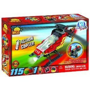 COBI Action Town Fire ヘリコプター Set, 115 Piece Set ブロック おもちゃ