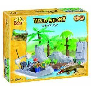 Cobi Blocks Mystery Bay Crocodile and Explorer Wild Story Toy, 150-Piece ブロック おもちゃ