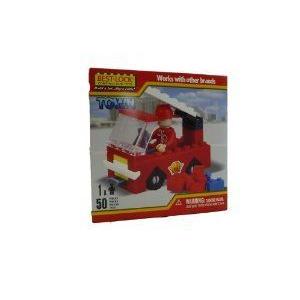 Construction Fireman and Truck - 50 ピース ブロック おもちゃ