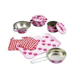 Cooking set 9pcs Floral Pattern 図形 手あそび あやつり人形 ゲーム、おもちゃ-フィギュア本体-フィギュア