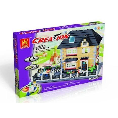 Creation - VILLA - BUILDING BLOCKS 909 pcs IN GIFT BOX # 340551 LEGO (レゴ) compatible ブロック お