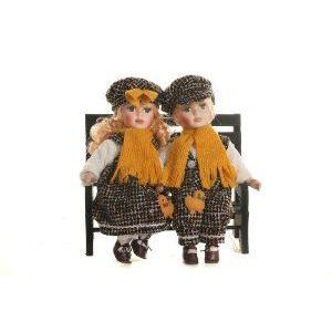 Damara Couple's Porcelain Dolls Stylish Black Lattice Lovers' Clothes Romantic Dating Design 12 Bo