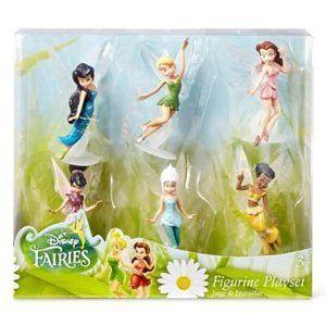 Disney (ディズニー) Fairies 6-pc. フィギュア Set, Tinker Bell, Periwinkle, Iridessa, Rosetta, Silv