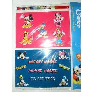 Disney (ウォルトディズニー) Mickey Mouse (ミッキーマウス) \u0026 Friends 2 Pc Stencil Set with Pop Crayons フィ