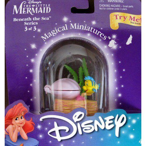 Disney ディズニー LITTLE MERMAID Magical Miniatures FLOUNDER \u0026 SEBASTIAN Figure BENEATH THE SEA Se