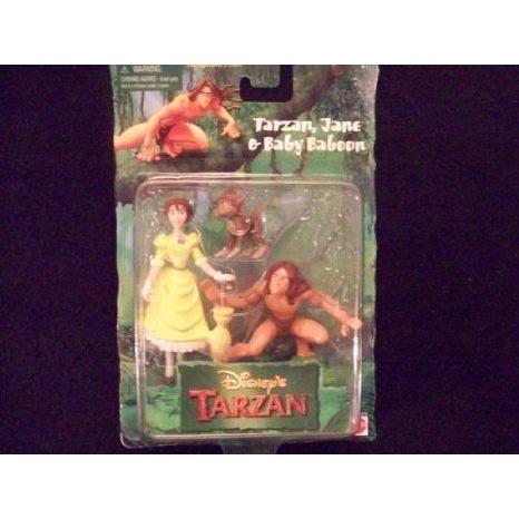 Disney's (ディズニー) Tarzan, Jane \u0026 Baby Baboon フィギュア Playset