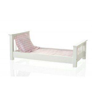 Doll Single Bed (Craftsman Style) with Pink Linens ドール 人形 フィギュア