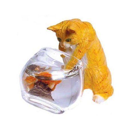 Dollhouse (ドールハウス) Miniature Whisker Wishes Cat w/Fishbowl ドール 人形 フィギュア