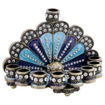 Enameled and Jeweled Miniature Menorah (Sunrise) 図形 手あそび あやつり人形 フィギュア-フィギュア本体