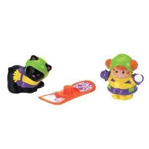 Fisher Price (フィッシャープライス) Little People Snowboarding フィギュア 人形 ~ Girl, Cat & Snowb