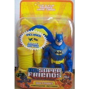 FISHER PRICE DC SUPERFRIENDS BATMAN (バットマン) THROWING ACTION BLUE \u0026 YELLOW 2008