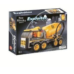 Fun Blocks (Compatible with Lego (レゴ) ) Construction Cement Mixer Truck Brick Set (190 天下太平) ゲーム、おもちゃ-フィギュア本体