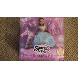 FUNVILLE SPARKLE GIRLZ PRINCESS WITH HORSE - BLUE DRESS BROWN HAIR ドール 人形 フィギュア