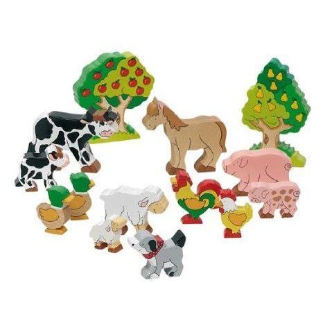 Goki 53034 Wooden Farm Animals