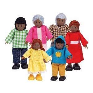 Hape - Happy Family Doll House - Doll Family - African American お人形さん あやつり人形 図形 ゲーム、おもちゃ-フィギュア