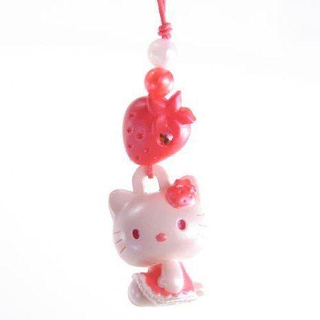 Hello Kitty(ハローキティ) Charm Mascot -- Red Strawberry - Japanese Import!