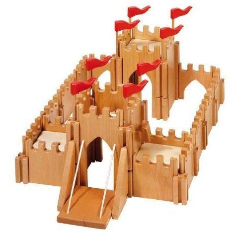 Holztiger フィギュア 人形 Wood Castle with Drawbridge ブロック おもちゃ