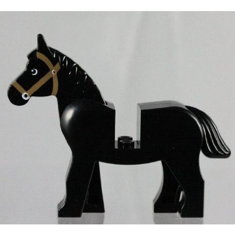 Horse (Black) - LEGO (レゴ) Animal Minifigure 立ちはだかる 手あそび ゲーム、おもちゃ-フィギュア本体-フィギュア