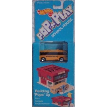 Hot Wheels (ホットウィール) 1:64 スケール Pop 'N Play SCHOOL HOUSE with スクールバス (1988 Mattel
