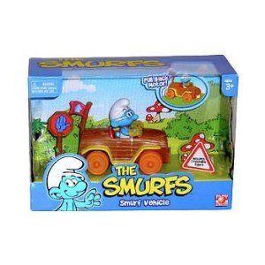 Jakks Pacific - The Smurfs Playset - SMURF with Vehicle (Pull Back Car)