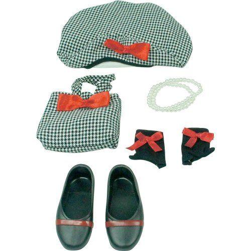 Journey Girls 18 inch Doll Fashion Outfit - Black and White Hat and Handbag ドール 人形 フィギュアの画像