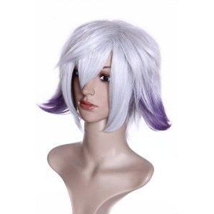 Karneval NAI Silver White Mixed Light Purple Layered Short Cosplay Wig Halloween Costumes フィギュ
