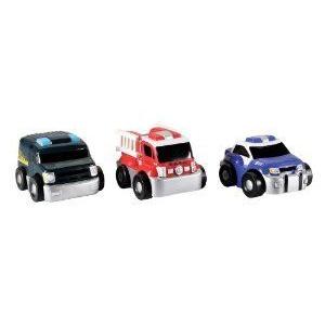 Kid Galaxy (キッドギャラクシー) GoGo City Rescue Vehicle プレイセット, 3-Pack ミニカー 細密画 フィギュア本体-フィギュア-ゲーム、おもちゃ