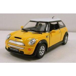 Kinsmart New Mini Cooper (ミニクーパー) S 1:28 scale 5 diecast model car pull back Yellow ミニカー