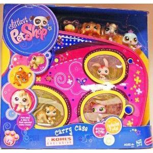 Kohl's Exclusive Littlest Pet Shop (リトルペットショップ) Pink Carry Case with Seven Pets