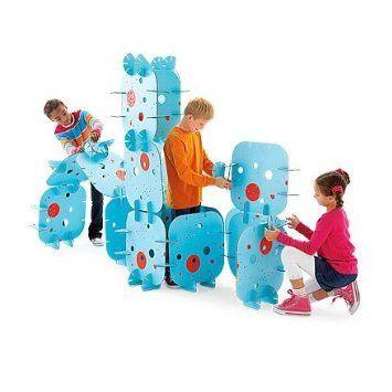 Large-Scale Habitadule Construction ピース, Set of 16 with 64 Connectors, in Blue ブロック おもち