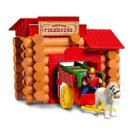 Lincoln Logs: Frontier Firehouse with Backpack Carrier ブロック おもちゃ