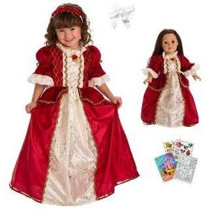 Little Adventure Winter Beauty Princess Dress Size 3-5 with Doll Dress and Bow ドール 人形 フィギ