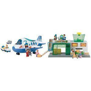 Little Learner 24-piece Airport Terminal プレイセット Realistic Airport Scene with ミニカー ミニチ