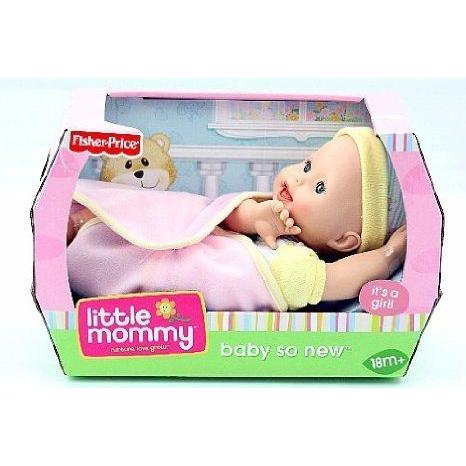 Little Mommy Baby So New Baby Girl with Yellow Striped Cap and Pink Blanket ドール 人形 フィギュア