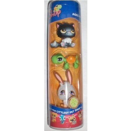 Littlest Pet Shop (リトルペットショップ) Halloween Friends - Turtle #433, Ghost Rabbit #434, Black フィギュア-ゲーム、おもちゃ