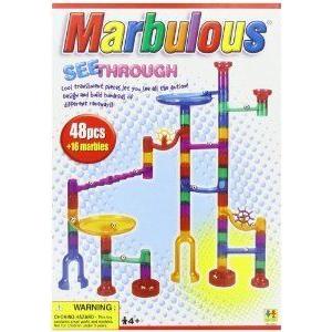 Marbulous-Translucent Marble Run (48 pieces plus 16 marbles) ブロック おもちゃ
