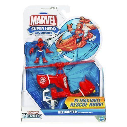Marvel マーブル Super Hero Adventures Playskool Heroes Helicopter with Spider-Man フィギュア ダイの画像