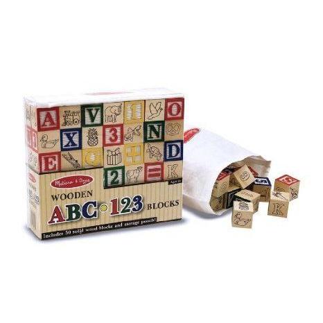 Melissa \u0026 Doug (メリッサ＆ダグ メリッサ アンド ダグ) Wooden Abc/123 Blocks ブロック おもちゃ