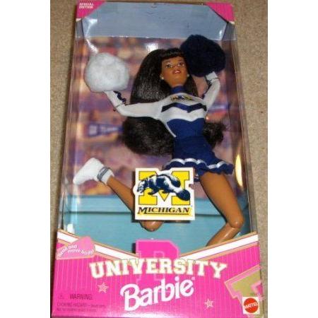 Michigan University Barbie(バービー) Cheerleader African-American ドール 人形 フィギュア
