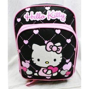 ブランドのギフト Kitty(ハローキティ) Hello - Backpack Mini - おもちゃ フィギュア 10 Bag School Black Heart Glitter その他