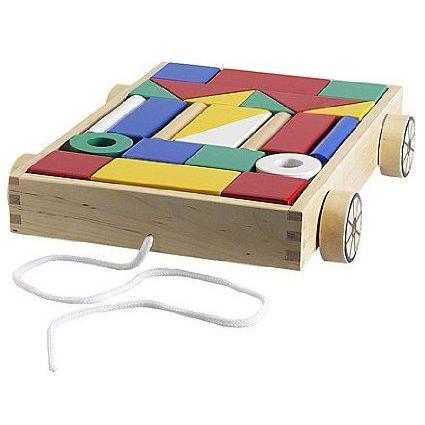 Web限定 Mula Wood Building Blocks W Wagon By Ikea ブロック おもちゃ 高い品質 Www Ladislexia Net