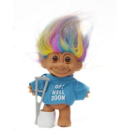 My Lucky Get Well Soon 6 Troll Doll w/ Crutch and Cast お人形さん あやつり人形 図形