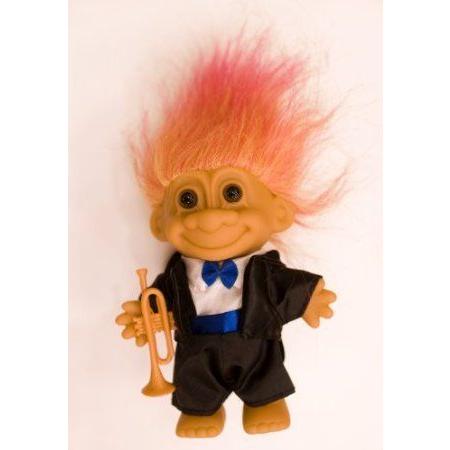 My Lucky JAZZ MUSICIAN Troll Doll w/Trumpet (Berry Sherbert Hair) お人形さん あやつり人形 図形